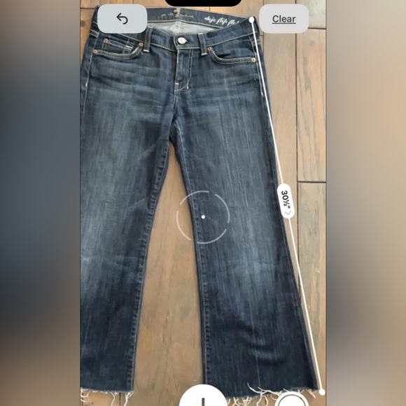 7 For All Mankind Dojo Flip Flop Jeans Size 25 Raw Hem - Picture 2 of 3